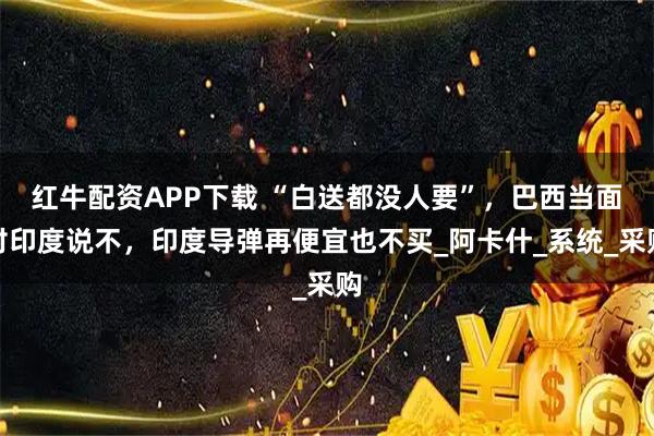红牛配资APP下载 “白送都没人要”，巴西当面对印度说不，印度导弹再便宜也不买_阿卡什_系统_采购