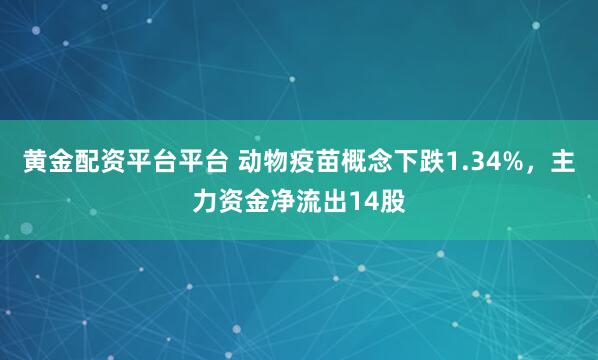 黄金配资平台平台 动物疫苗概念下跌1.34%，主力资金净流出14股